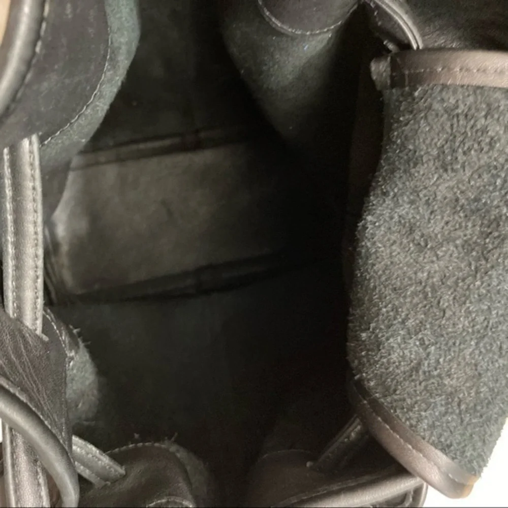 Coach vintage black leather drawstring bucket bag 9166 RARE